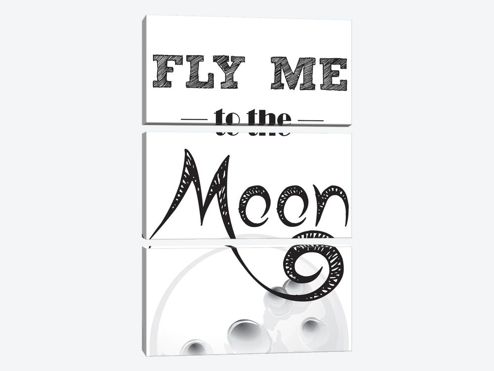 Fly Me To The Moon by Nordic Print Studio 3-piece Canvas Art Print