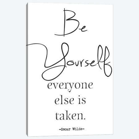 Be Yourself Inspirational Canvas Print #NPS48} by Nordic Print Studio Canvas Art