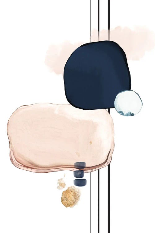 Abstract Art Blush & Navy II