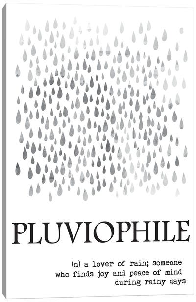 Pluviophile Definition Canvas Art Print - Rain Art