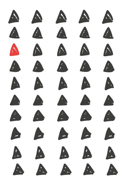 Shape Up: Black & Red Abstract Geometric by Nordic Print Studio