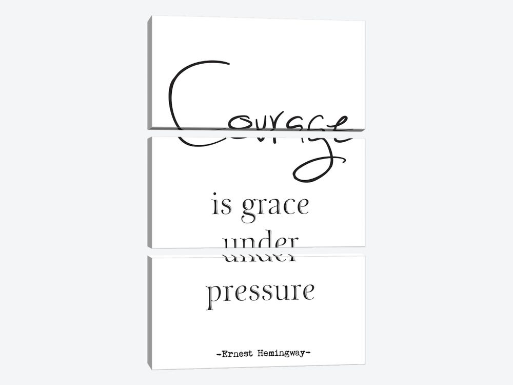 Courage - Ernest Hemingway Quote by Nordic Print Studio 3-piece Canvas Artwork