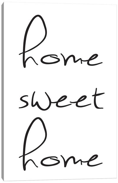 Home Sweet Home - Minimalist Calligraphy Canvas Art Print - Nordic Print Studio