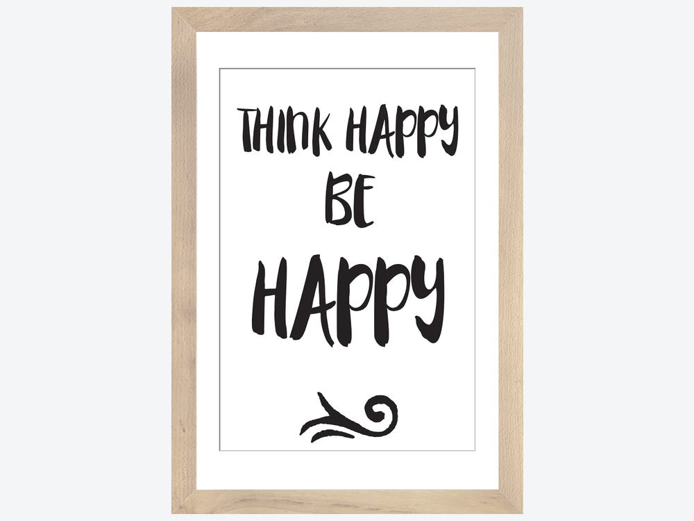 Think Happy, Be Happy Inspirat - Canvas Wall Art | Nordic Print Studio