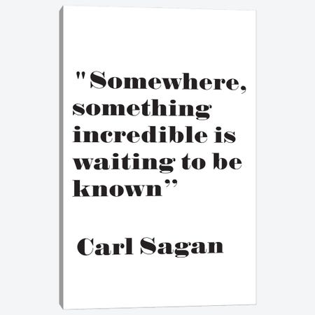 Something Incredible - Carl Sagan Quote Canvas Print #NPS60} by Nordic Print Studio Canvas Wall Art