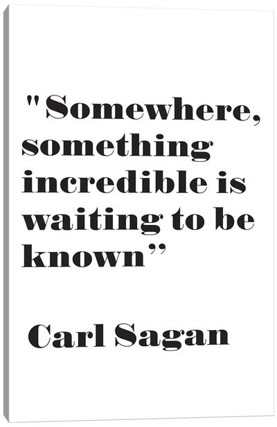 Something Incredible - Carl Sagan Quote Canvas Art Print - Nordic Print Studio