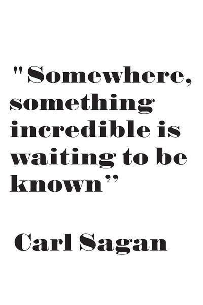 Adventure: Something Incredible - Carl Sagan Quote by Nordic Print Studio