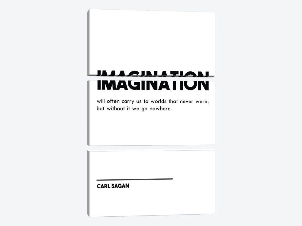 Imagination - Carl Sagan Quote by Nordic Print Studio 3-piece Canvas Print