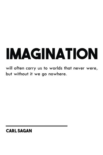 Imagination: Imagination - Carl Sagan Quote by Nordic Print Studio