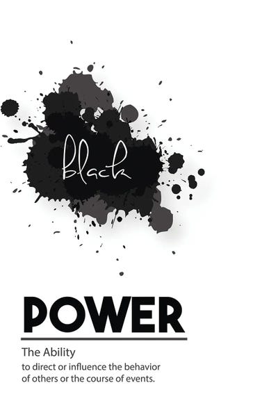Black & White Minimalist Décor: Power Definition by Nordic Print Studio