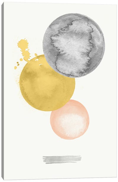Abstract Circle Shapes Watercolor Canvas Art Print - Nordic Print Studio