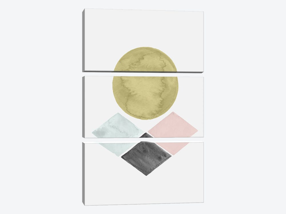Abstract Geometric Watercolor by Nordic Print Studio 3-piece Canvas Wall Art