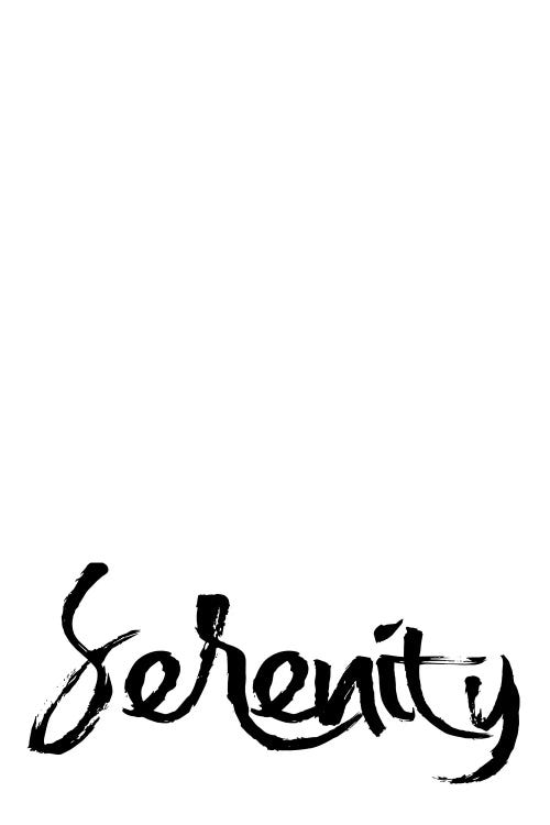 Serenity Inspirational Minimalist Calligraphy