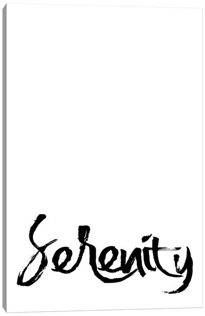 Serenity Inspirational Minimalist Calligraphy Canvas Art Print - Nordic Print Studio