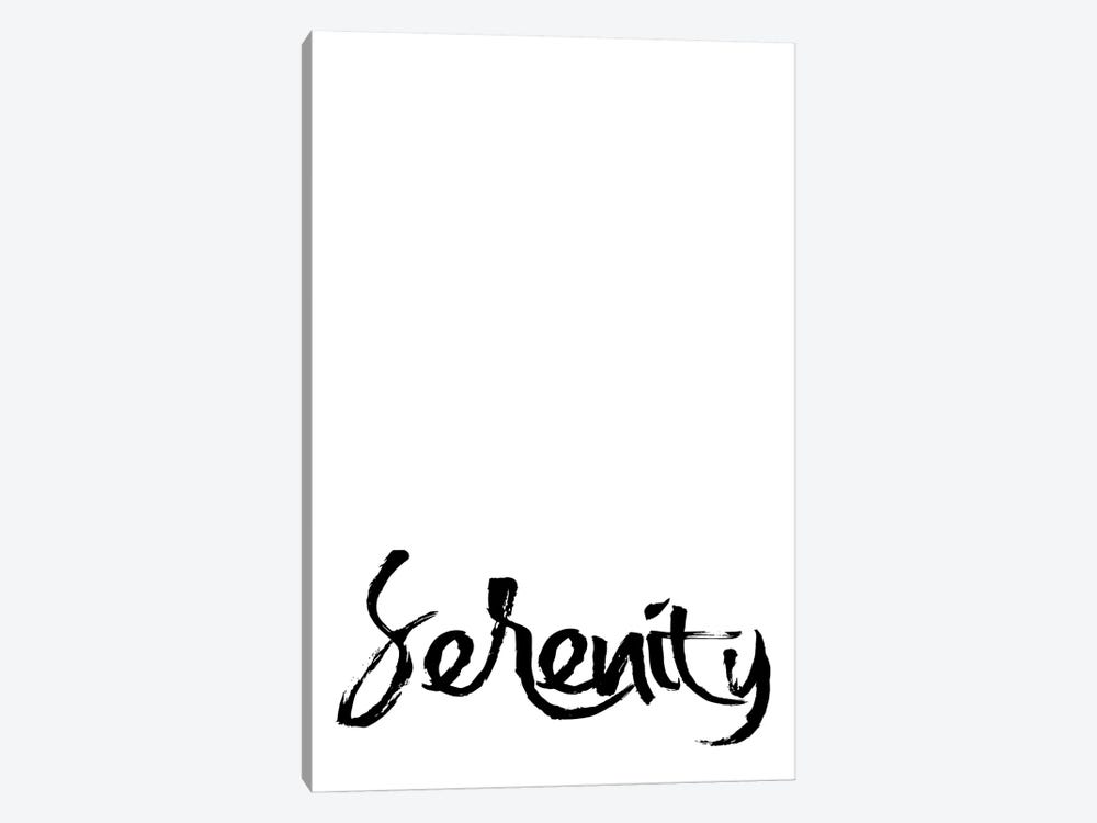 Serenity Inspirational Minimalist Calligraphy by Nordic Print Studio 1-piece Canvas Wall Art
