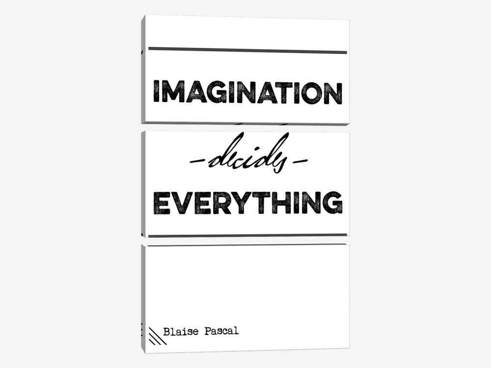 Imagination Decide Everything - Blaise Pascal Quote by Nordic Print Studio 3-piece Canvas Art Print