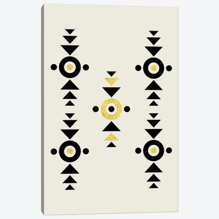 Abstract Tribal Gold And Black I Canvas Print #NPS83} by Nordic Print Studio Canvas Wall Art