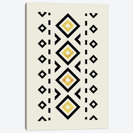 Abstract Tribal Gold And Black II Canvas Print #NPS84} by Nordic Print Studio Canvas Art Print