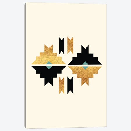 Abstract Tribal Gold And Black III Canvas Print #NPS85} by Nordic Print Studio Art Print