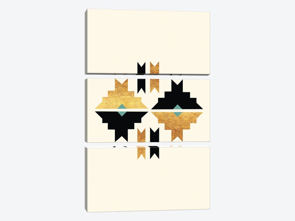 Abstract Tribal Gold And Black III by Nordic Print Studio 3-piece Art Print