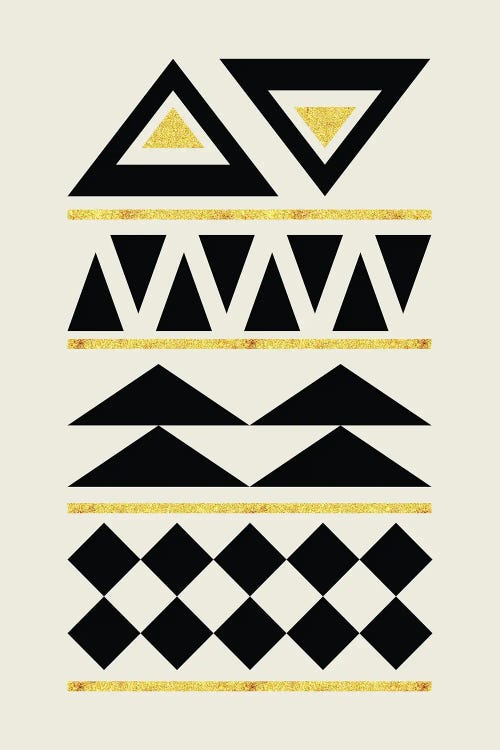 Abstract Tribal Gold And Black IV