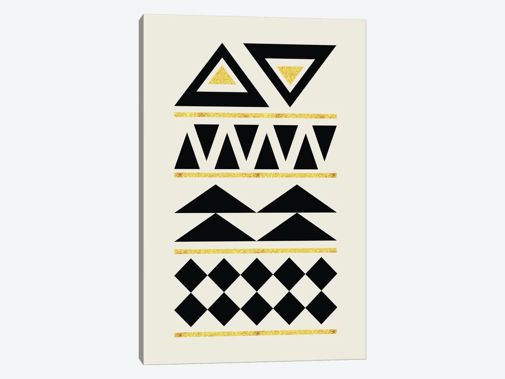 Abstract Tribal Gold And Black IV by Nordic Print Studio 1-piece Canvas Art