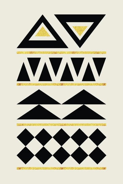 Abstract Tribal IV Gold And Black