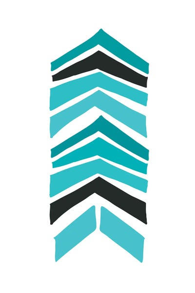Turquoise Retro Chevron Print by Nordic Print Studio multi panel art