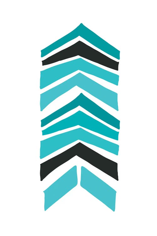 Turquoise Retro Chevron Print