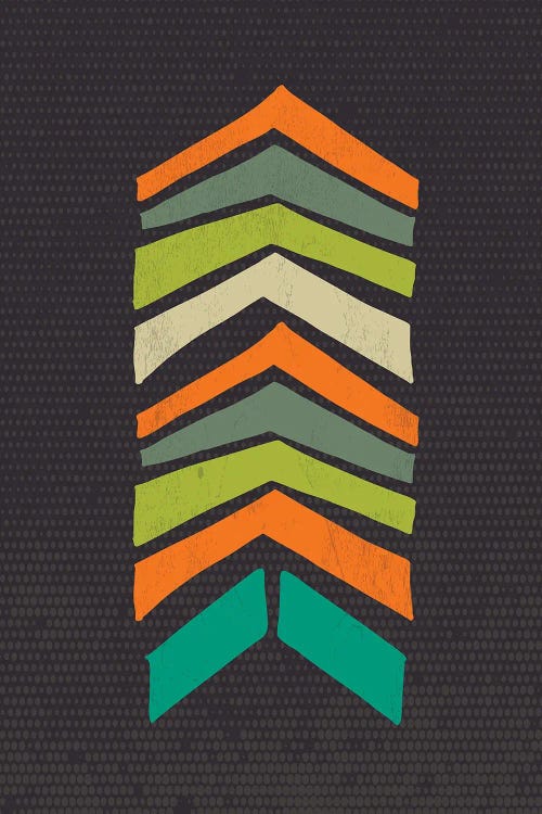 Mid Century Colors Retro Chevron Print