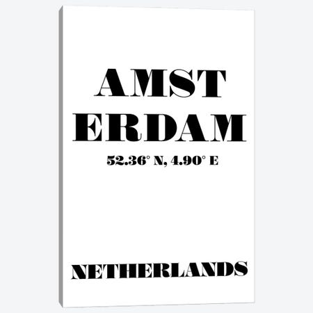 Amsterdam - Coordinates Canvas Print #NPS8} by Nordic Print Studio Canvas Wall Art