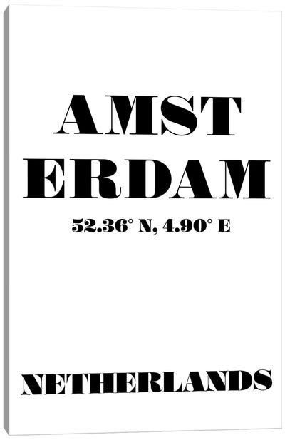Amsterdam - Coordinates Canvas Art Print - Amsterdam Art