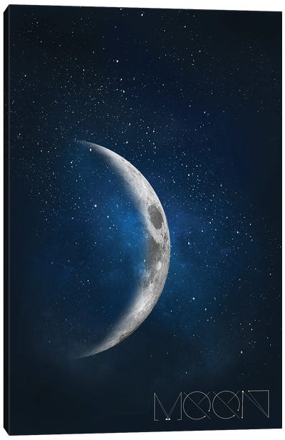 Once In A Blue Moon Canvas Art Print - Nordic Print Studio