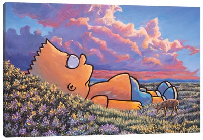 Deer Bart Canvas Art Print - Bart Simpson