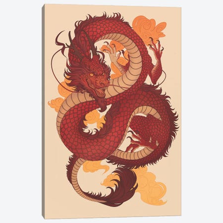 Chinese Dragon Canvas Print #NPW12} by Nora Potwora Canvas Print