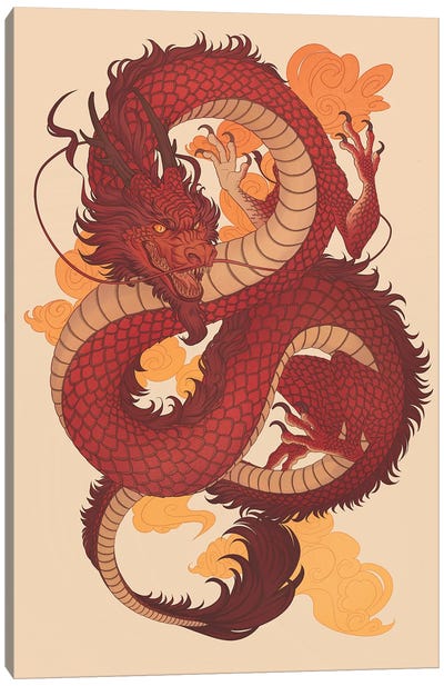 Chinese Dragon Canvas Art Print - Nora Potwora