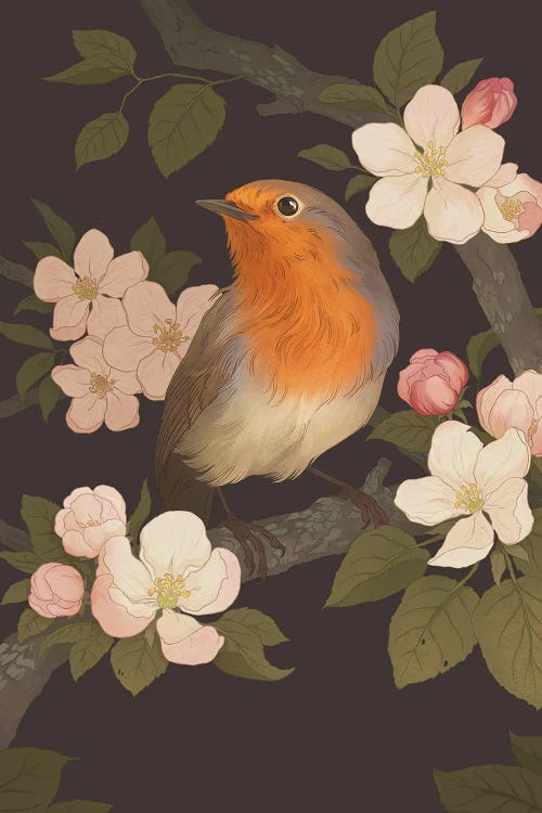European Robin by Nora Potwora wall art