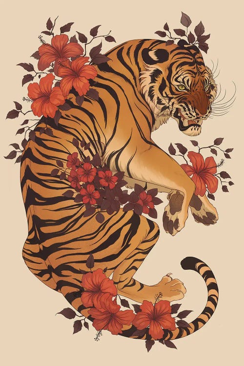 Hibiscus Tiger by Nora Potwora wall art