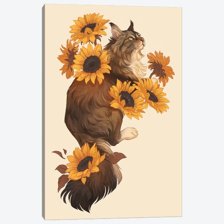 Sunflowers Canvas Print #NPW22} by Nora Potwora Canvas Wall Art