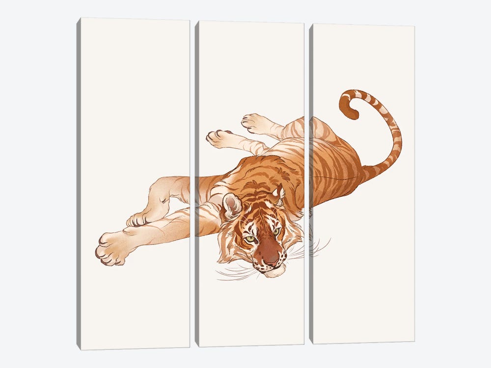 Panthera Tigris Aureum by Nora Potwora 3-piece Canvas Artwork