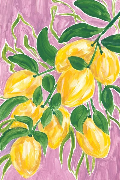 Celery - Canvas Prints: Lemons On The Vine by Nida Pathan