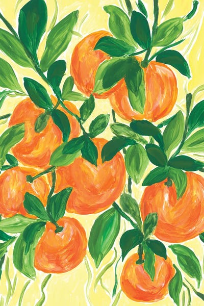 Celery - Canvas Prints: Oranges On The Vine by Nida Pathan