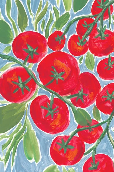 Nida Pathan - Canvas Prints: Tomatoes On The Vine by Nida Pathan