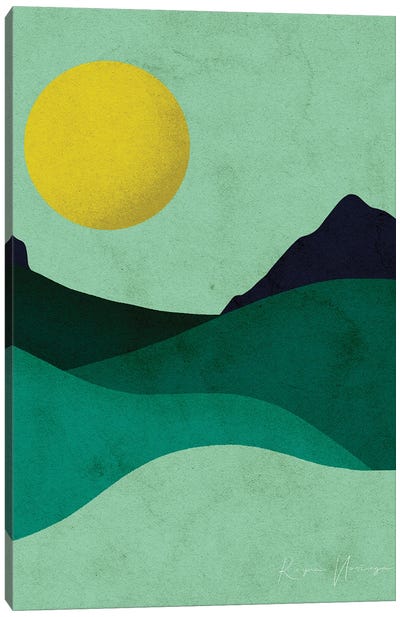 Chartreuse Moon Canvas Art Print - Reyna Noriega