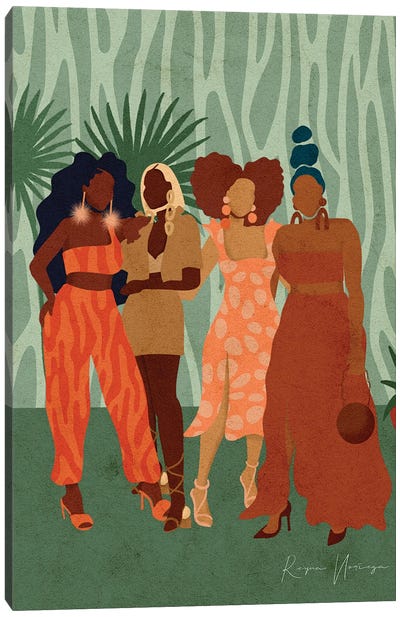 Girls Day Out Canvas Art Print - Tropical Décor
