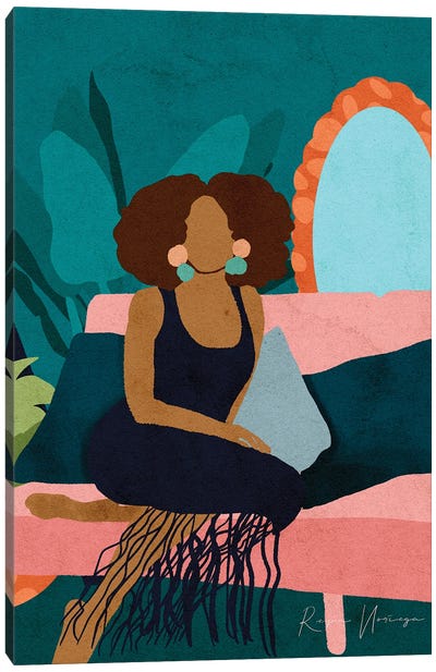 On My Couch Canvas Art Print - #BlackGirlMagic