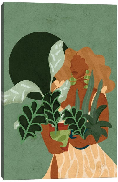 Plant Lady Canvas Art Print - African Décor