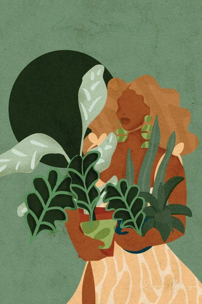 Digital Art: Plant Lady by Reyna Noriega
