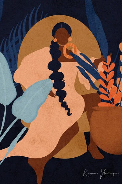 Tropical Leaves: Azul by Reyna Noriega