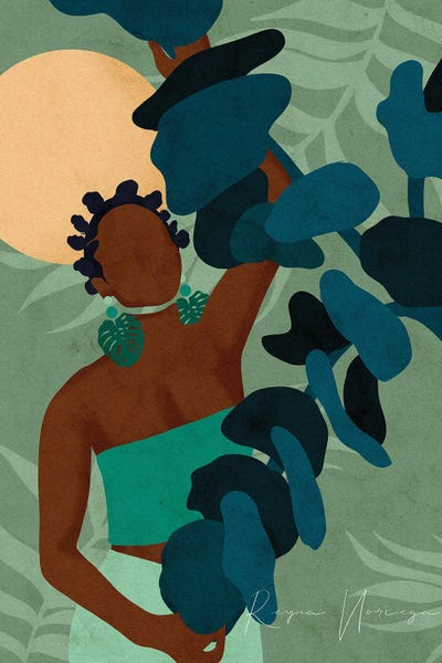 Tropical Living Room: Green Goddess by Reyna Noriega